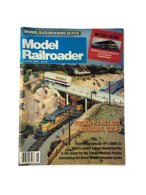 Model Railroad Magazine August 1986  Los Angeles Subdivision Vintage u